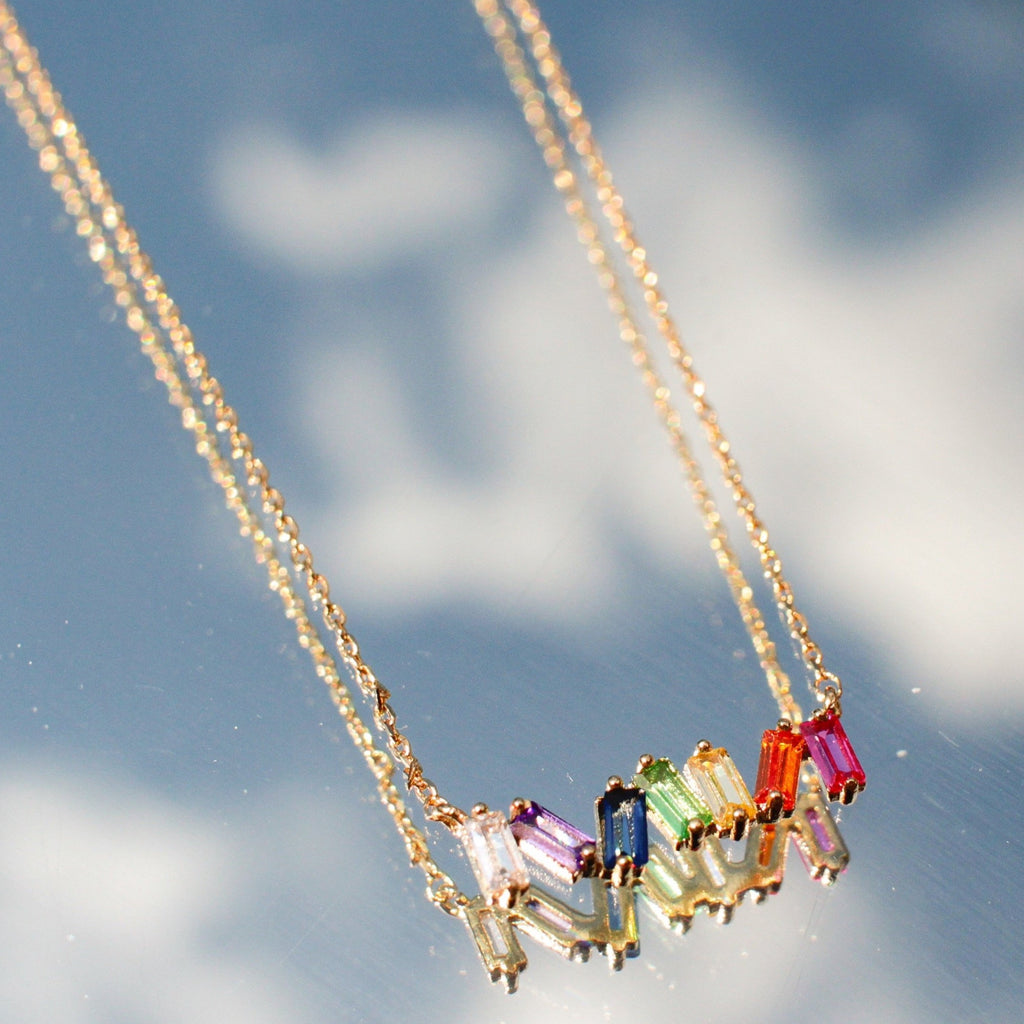Baguette Rainbow Necklace